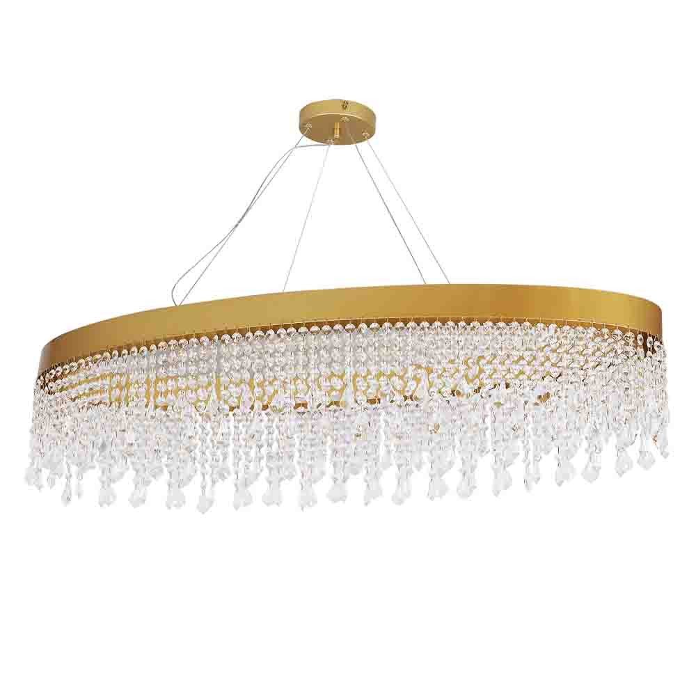 Люстра подвесная овальная с хрустальными подвесками Crystal Art