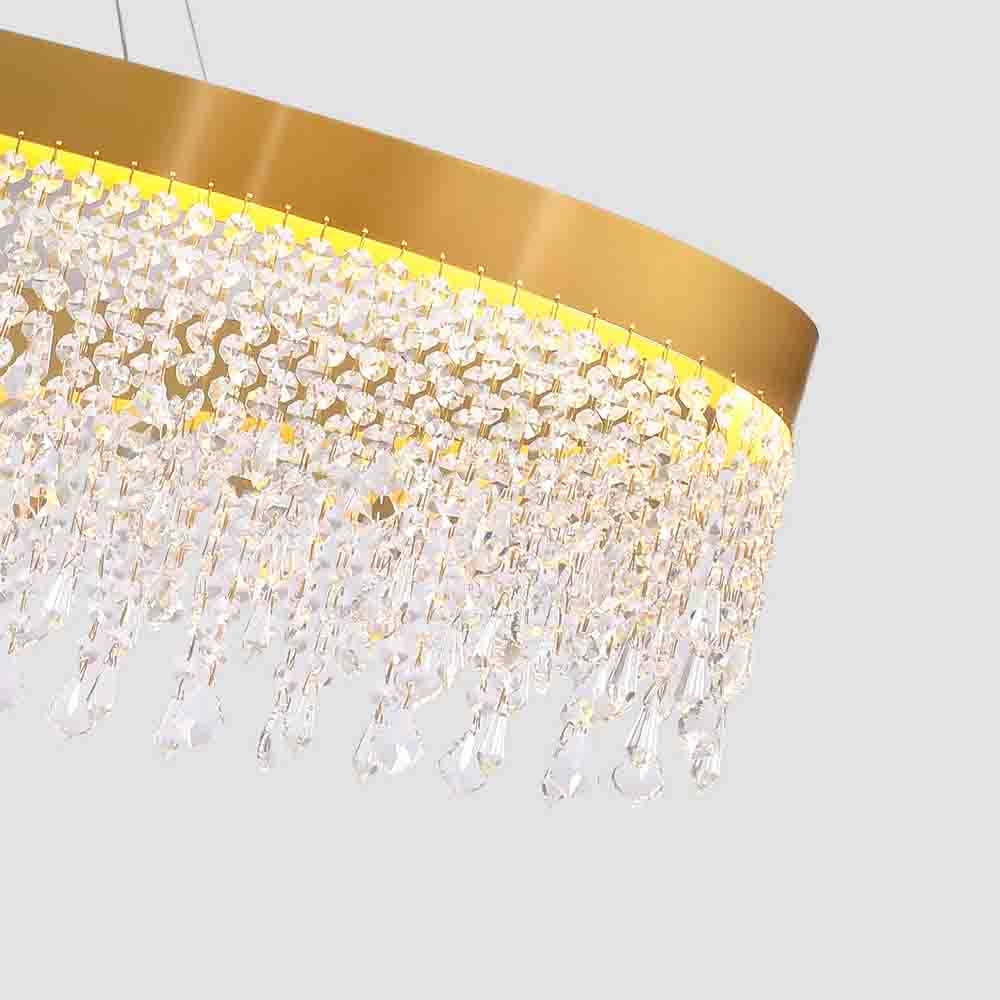 Люстра подвесная овальная с хрустальными подвесками Crystal Art