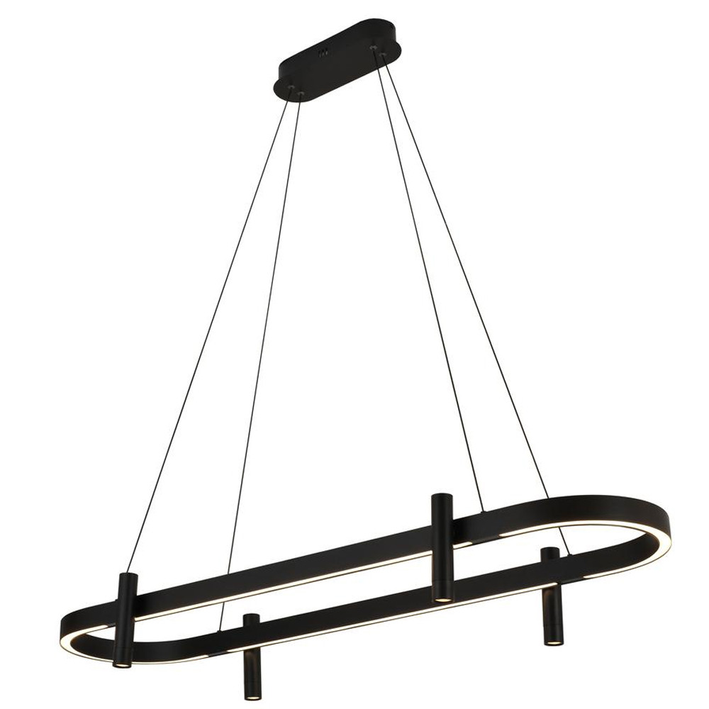Люстра подвесная овальная черная  Black Light Fixtures