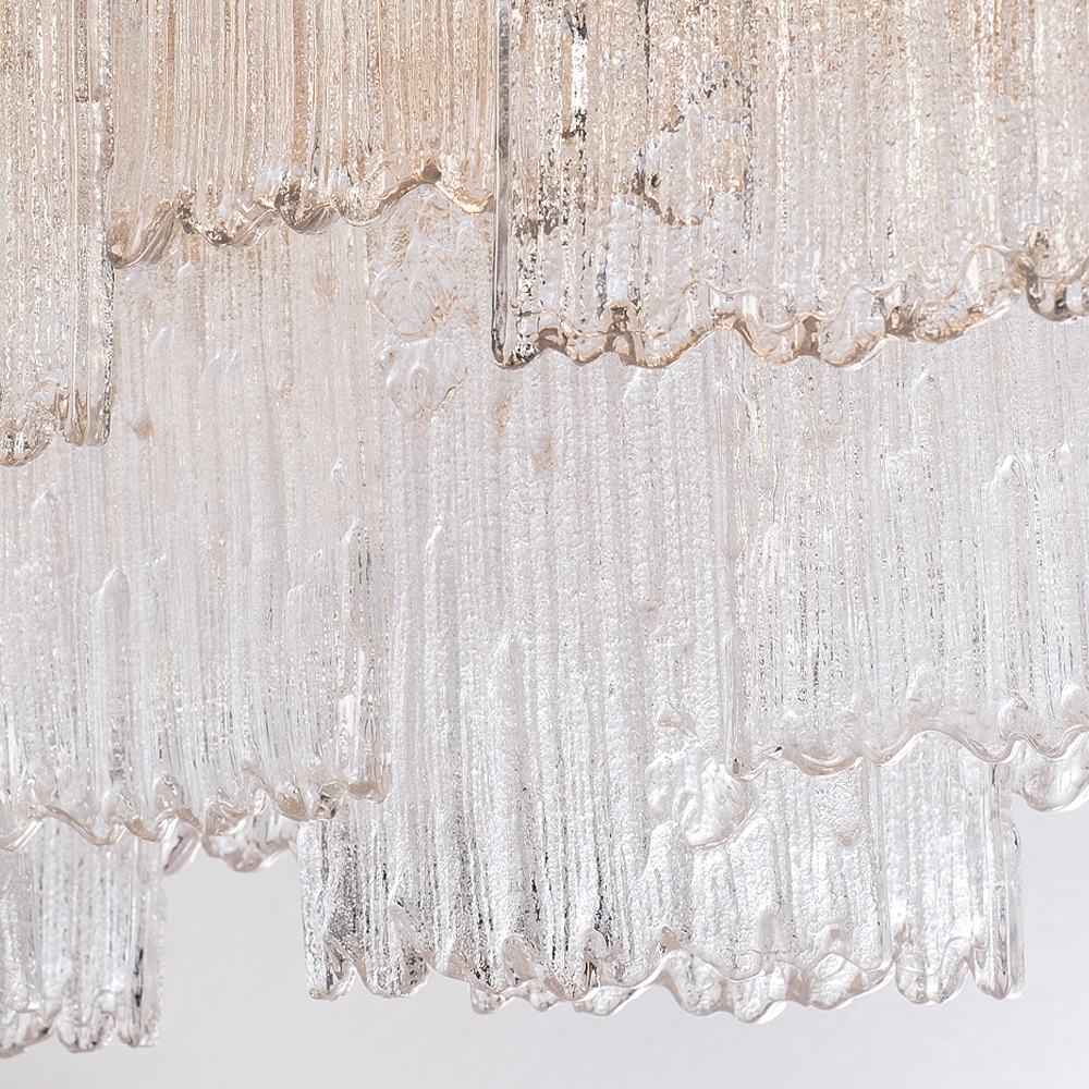 Люстра подвесная прямоугольная из рифленого стекла Fluted Glass Chandelier