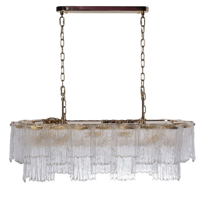 Люстра подвесная прямоугольная из рифленого стекла Fluted Glass Chandelier