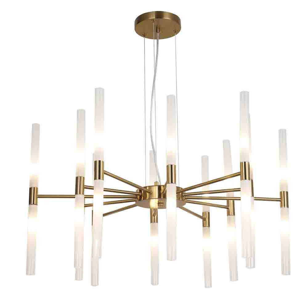 Люстра подвесная с 20-ю цилиндрическими матовыми плафонами Delta Light