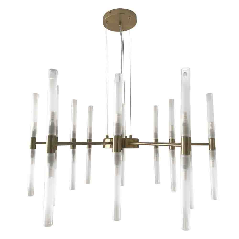 Люстра подвесная с 20-ю цилиндрическими матовыми плафонами Delta Light