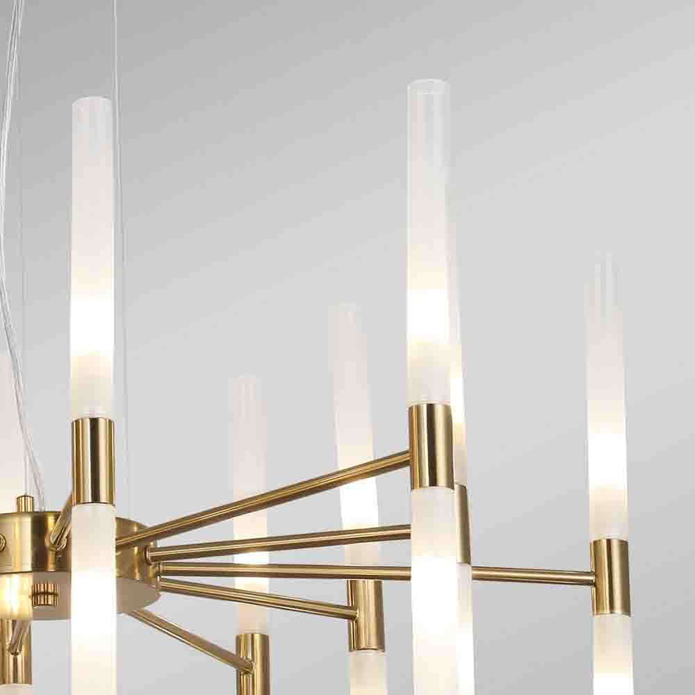 Люстра подвесная с 20-ю цилиндрическими матовыми плафонами Delta Light