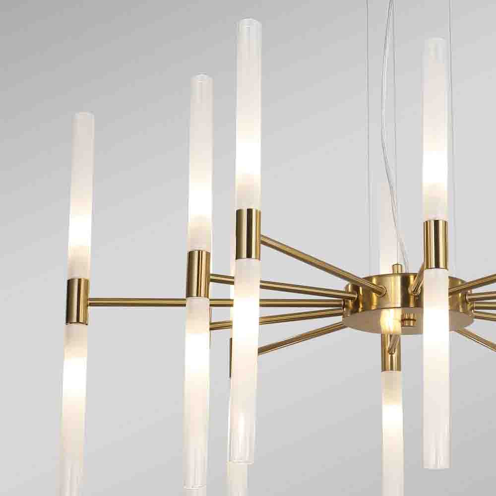 Люстра подвесная с 20-ю цилиндрическими матовыми плафонами Delta Light