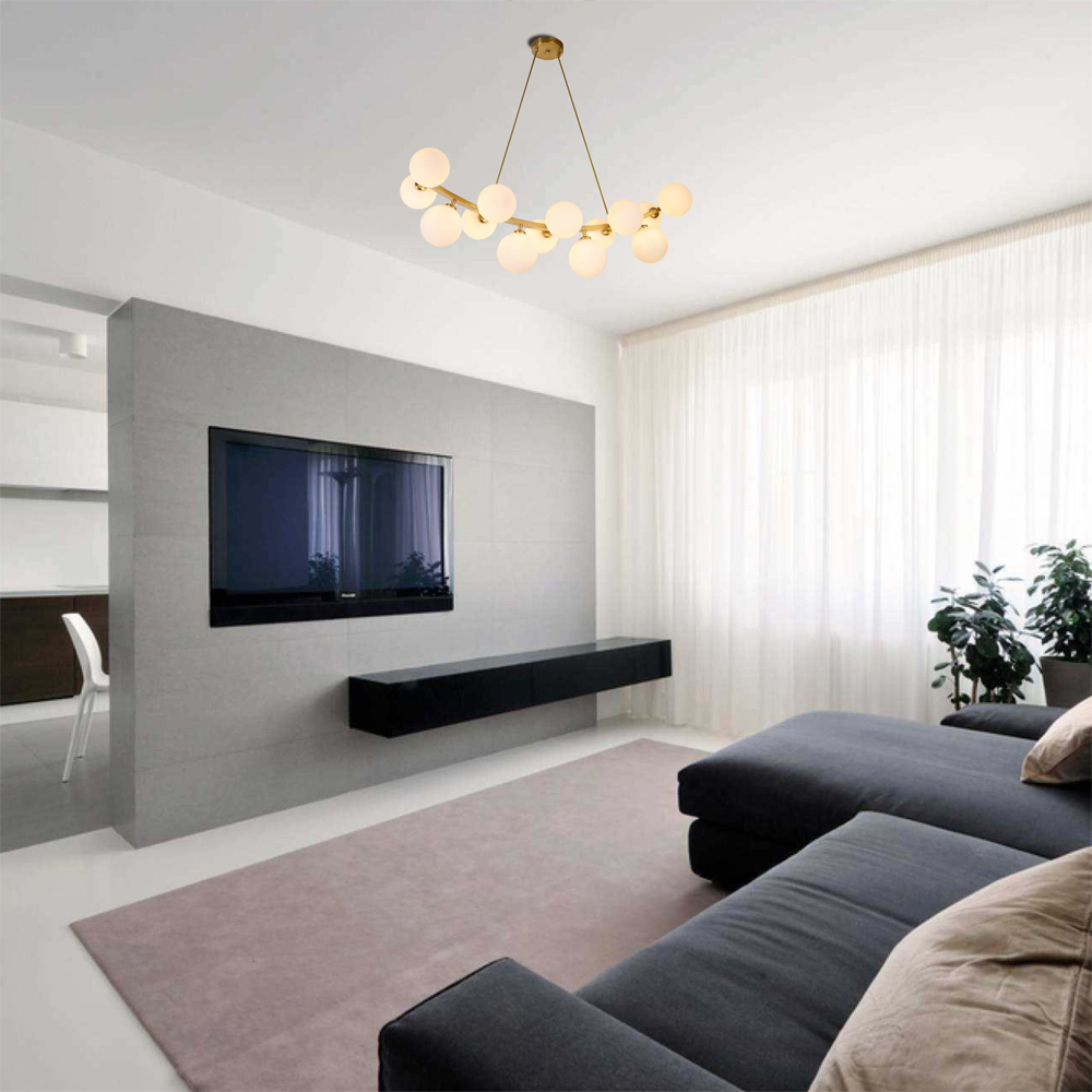 Люстра подвесная с белыми лампами в форме шара Felicitat