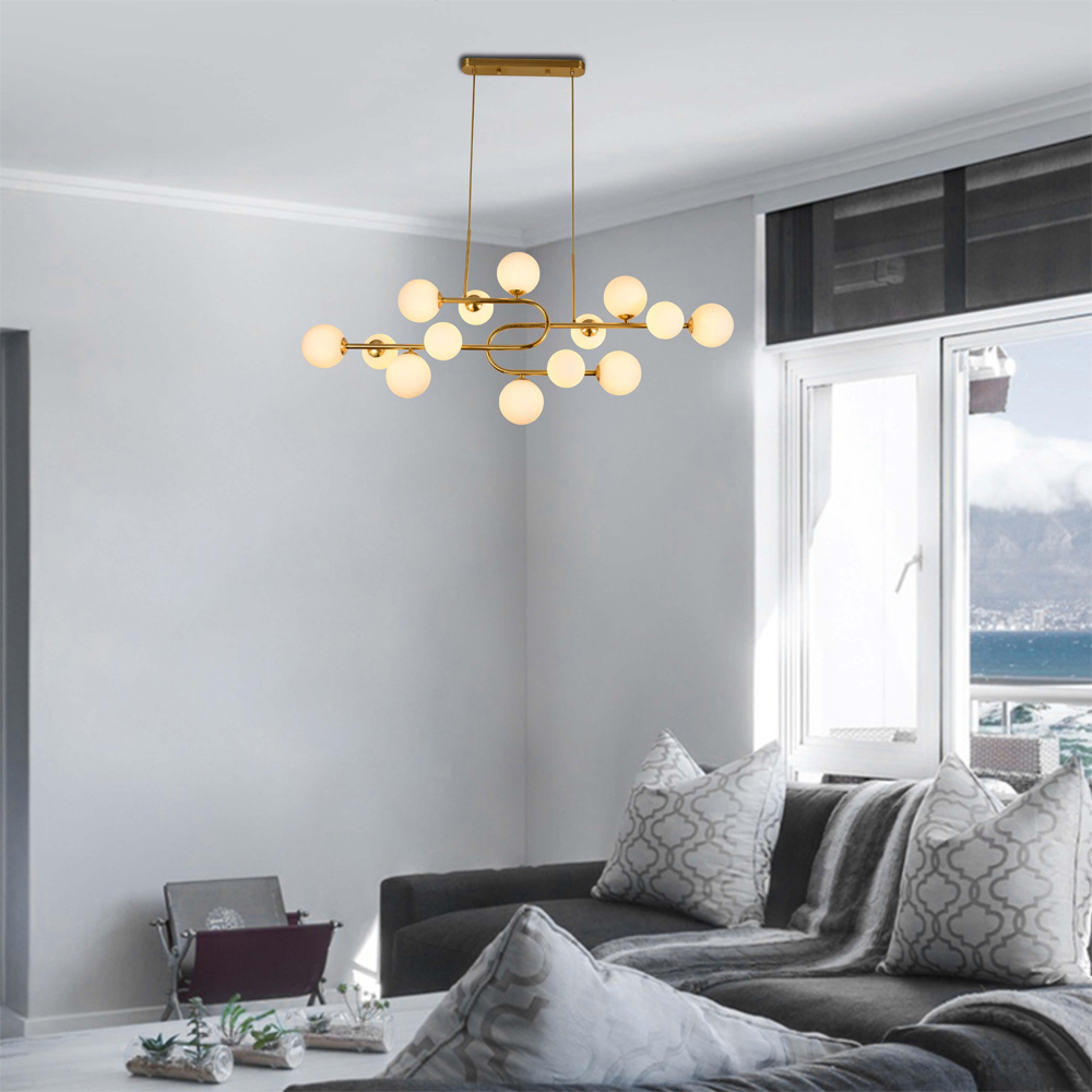 Люстра подвесная с белыми лампами в форме шара Flute