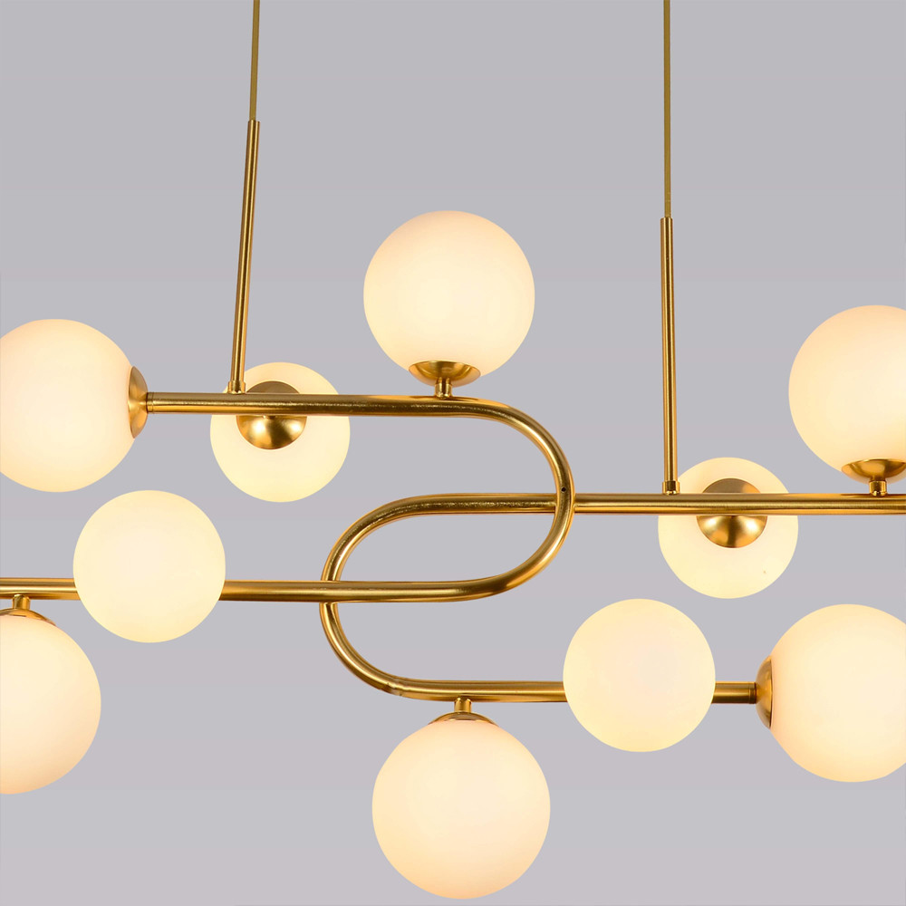 Люстра подвесная с белыми лампами в форме шара Flute