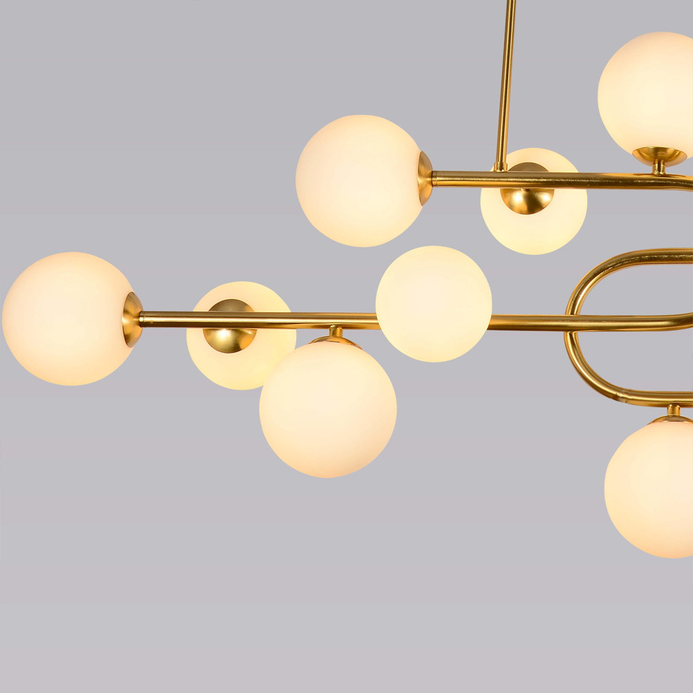 Люстра подвесная с белыми лампами в форме шара Flute