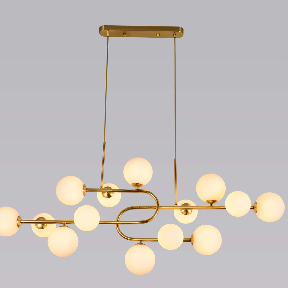 Люстра подвесная с белыми лампами в форме шара Flute