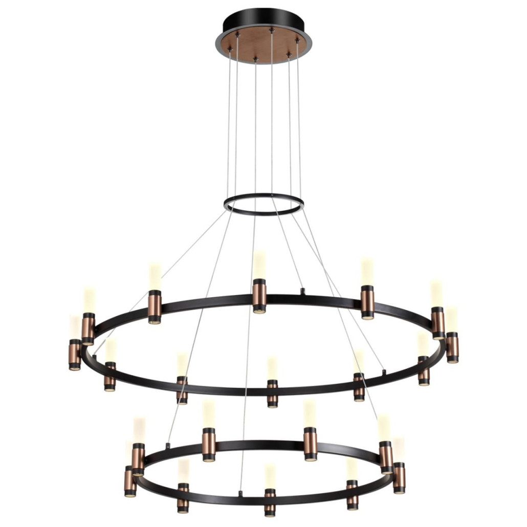 Люстра подвесная с двумя круглыми ярусами и цилиндрическими плафонами Arnaut Light