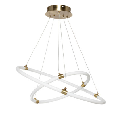 Люстра подвесная с двумя пересекающимися белыми светодиоидными кольцами Luke Lampco Tracer Lamp