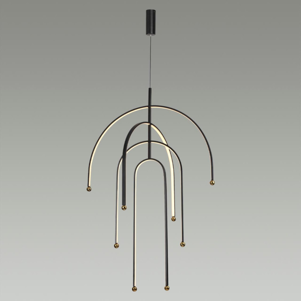 Люстра подвесная с дугообразными изогнутыми элементами Luke Lampco Tracer Lamp