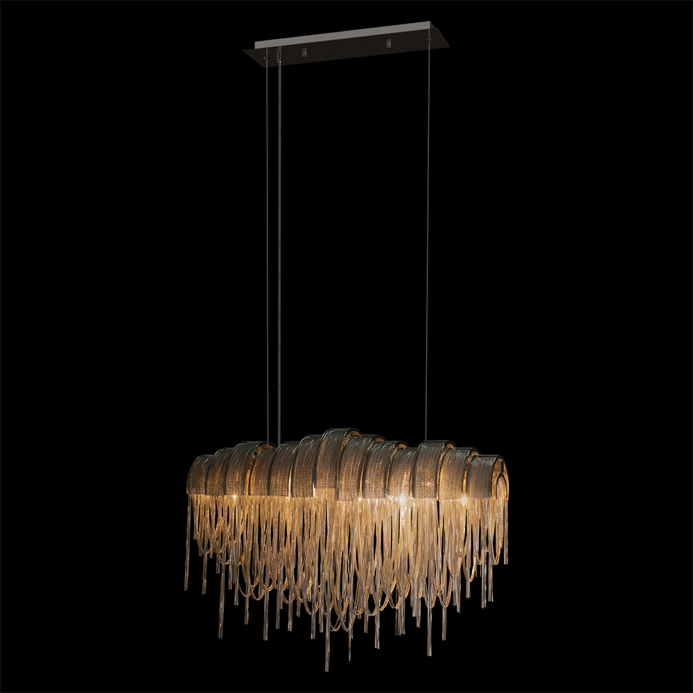 Люстра подвесная с металлическими цепочками и изогнутыми металлическими дугами 72 см Atlantis Chain