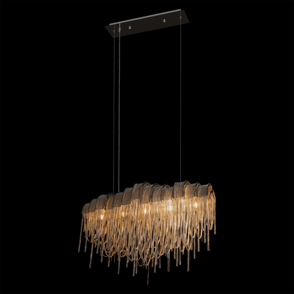 Люстра подвесная с металлическими цепочками и изогнутыми металлическими дугами 72 см Atlantis Chain