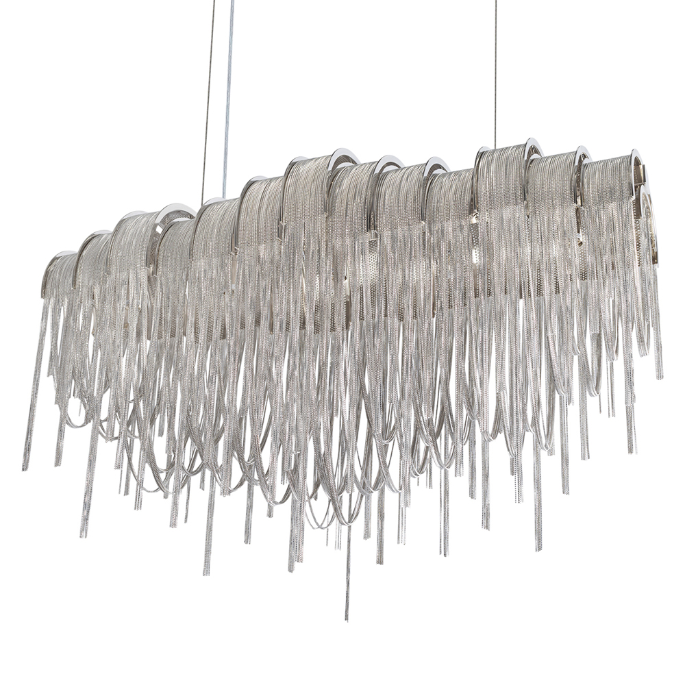 Люстра подвесная с металлическими цепочками и изогнутыми металлическими дугами 72 см Atlantis Chain