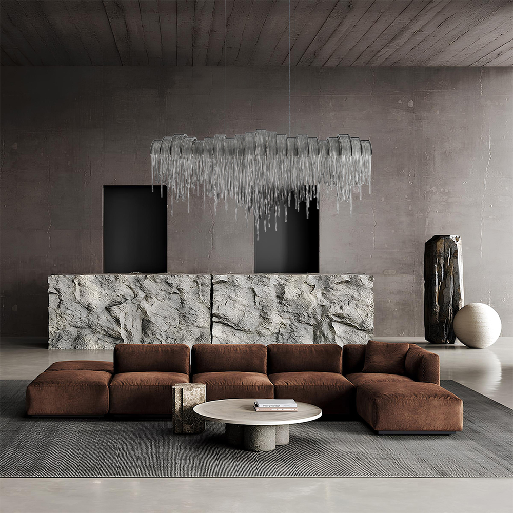 Люстра подвесная с металлическими цепочками и изогнутыми металлическими дугами 72 см Atlantis Chain