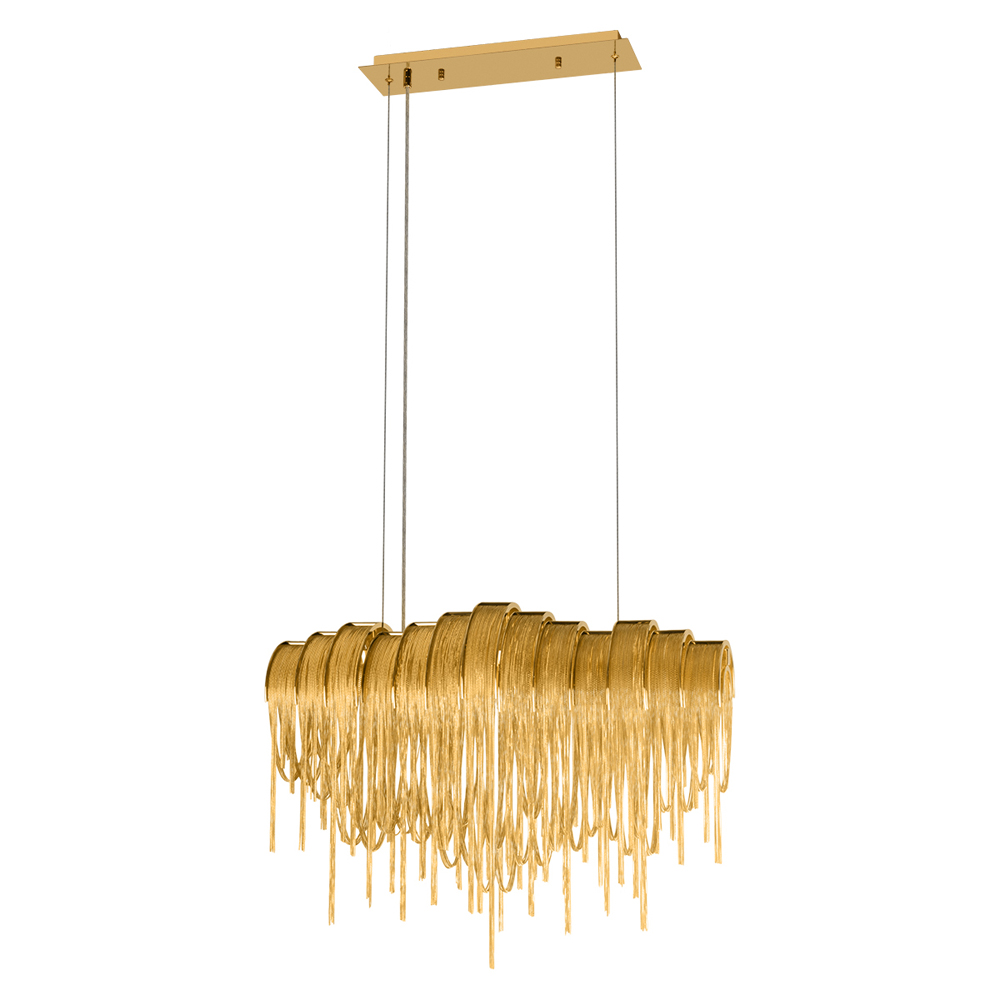 Люстра подвесная с металлическими цепочками и изогнутыми металлическими дугами 72 см Atlantis Chain