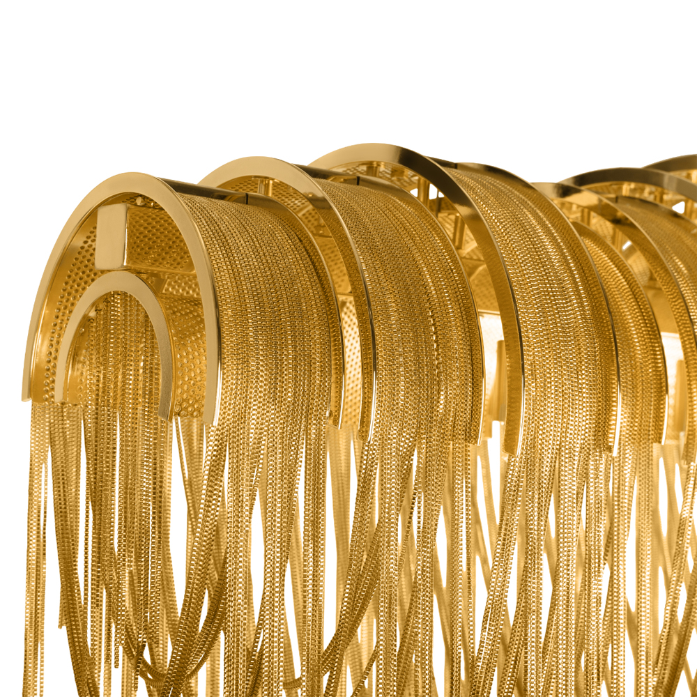 Люстра подвесная с металлическими цепочками и изогнутыми металлическими дугами 72 см Atlantis Chain