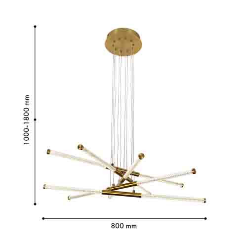 Люстра подвесная с перекрестными прозрачными трубками Trumpet tube