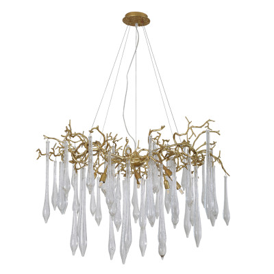Люстра подвесная с прозрачными подвесками в форме капель Droplet Chandelier