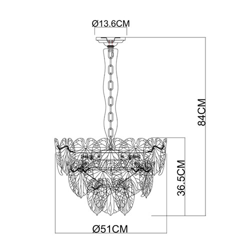 Люстра подвесная с прозрачными стеклянными плафонами в форме листьев и рельефной текстурой Glass Lotus Leaves Lighting