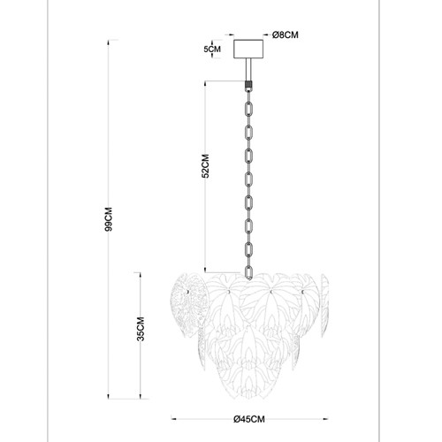 Люстра подвесная с прозрачными стеклянными плафонами в форме листьев с золотыми декоративными элементами Glass Lotus Leaves Lighting