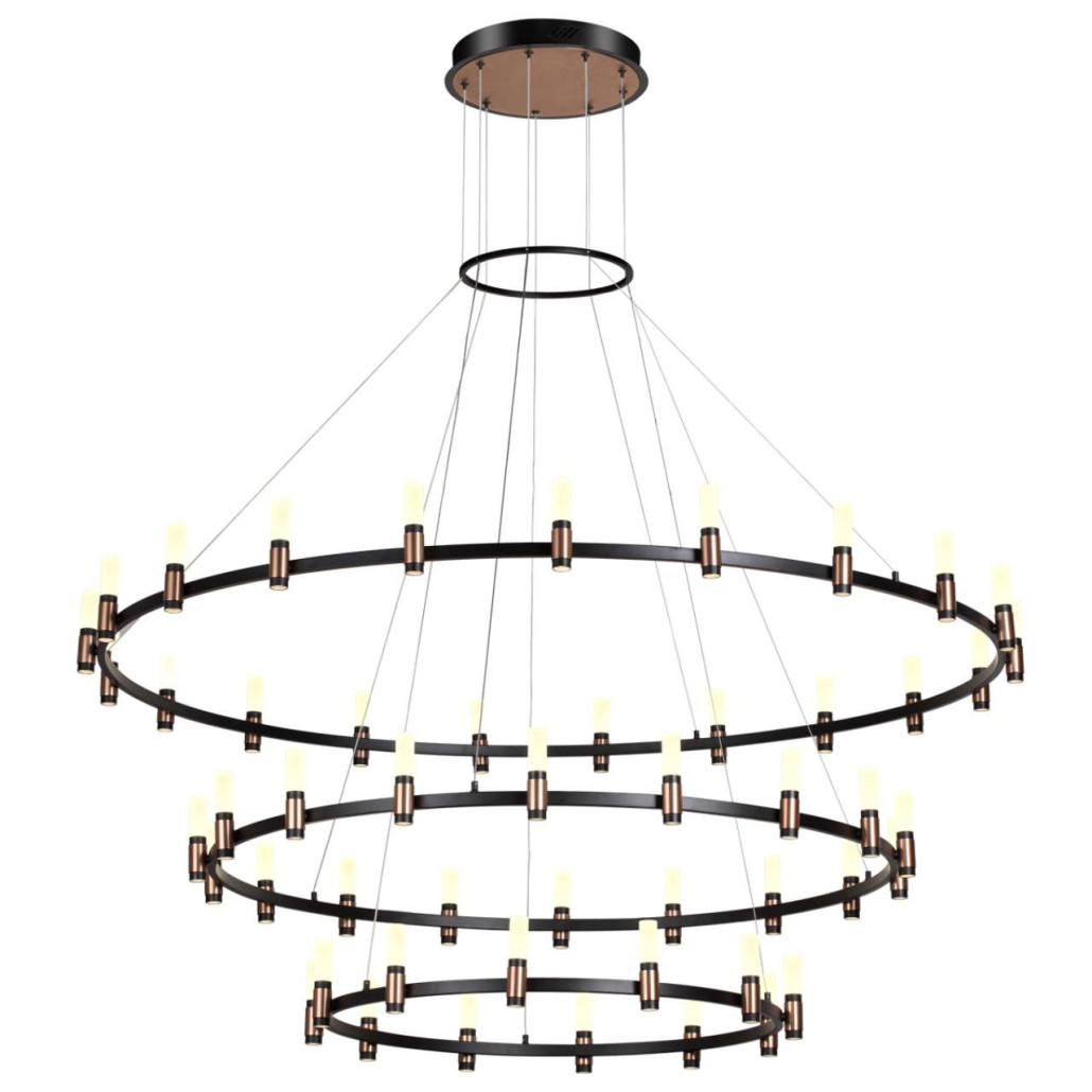 Люстра подвесная с тремя круглыми ярусами и цилиндрическими плафонами Arnaut Light