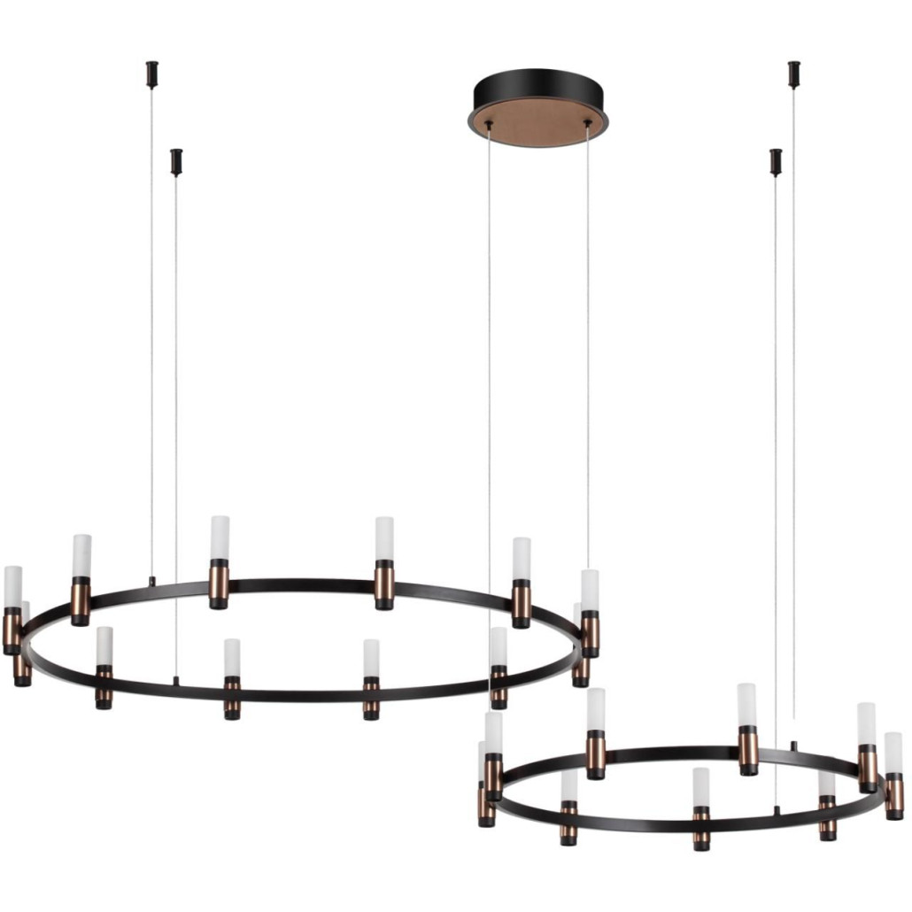 Люстра подвесная с цилиндрическими плафонами на двух круглых подвесах  Arnaut Light