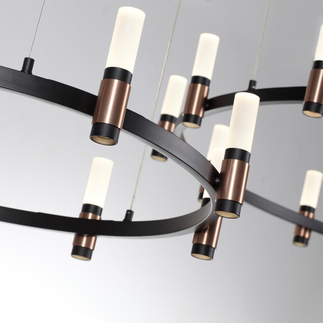 Люстра подвесная с цилиндрическими плафонами на двух круглых подвесах Arnaut Light