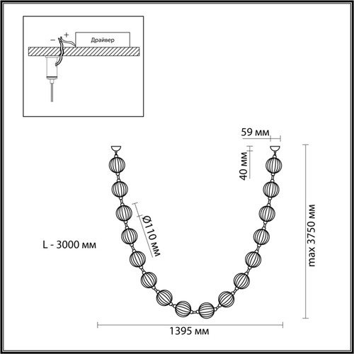 Люстра подвесная с шарообразными плафонами Crystal Globule