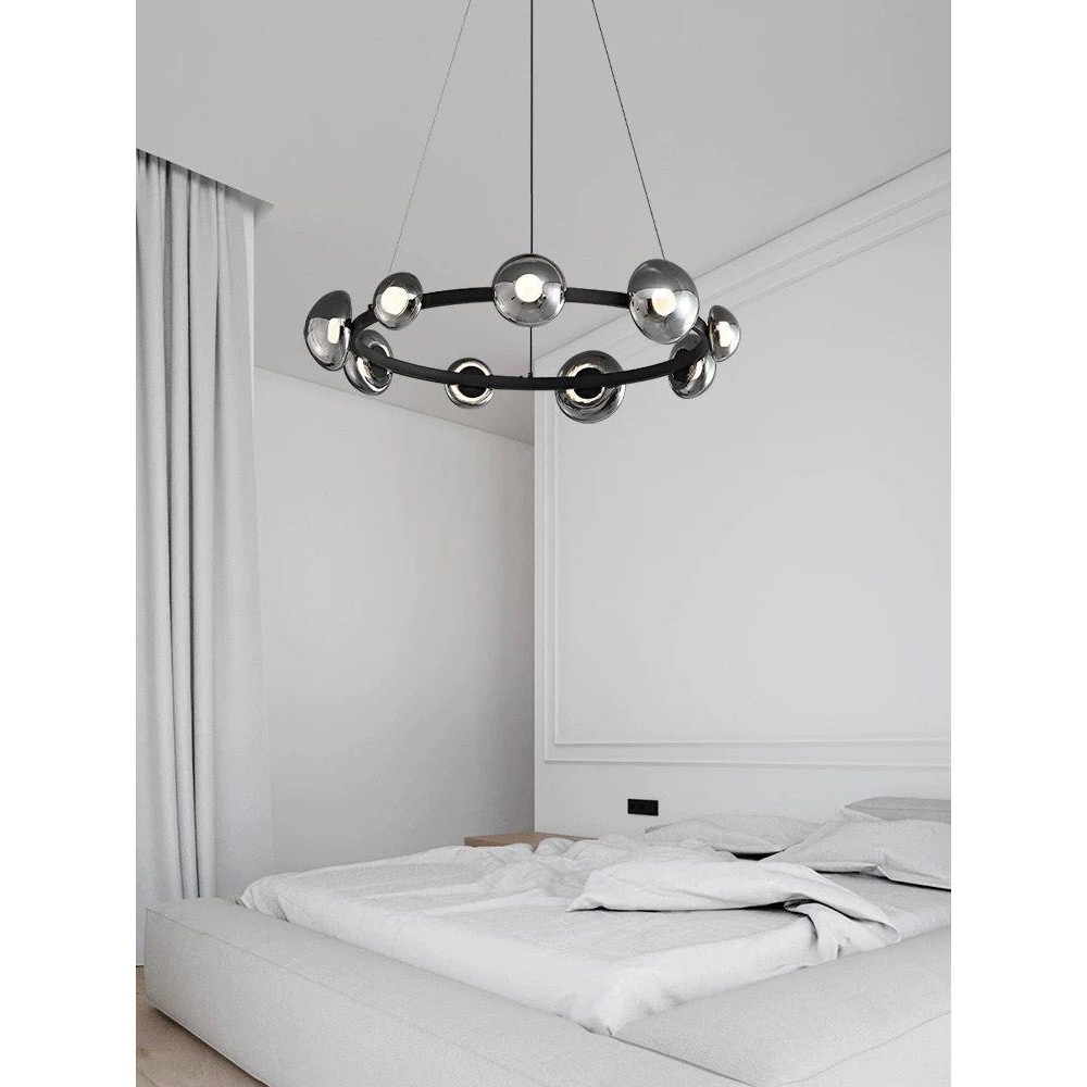 Люстра подвесная светодиодная в форме кольца Gray Ring Chandelier