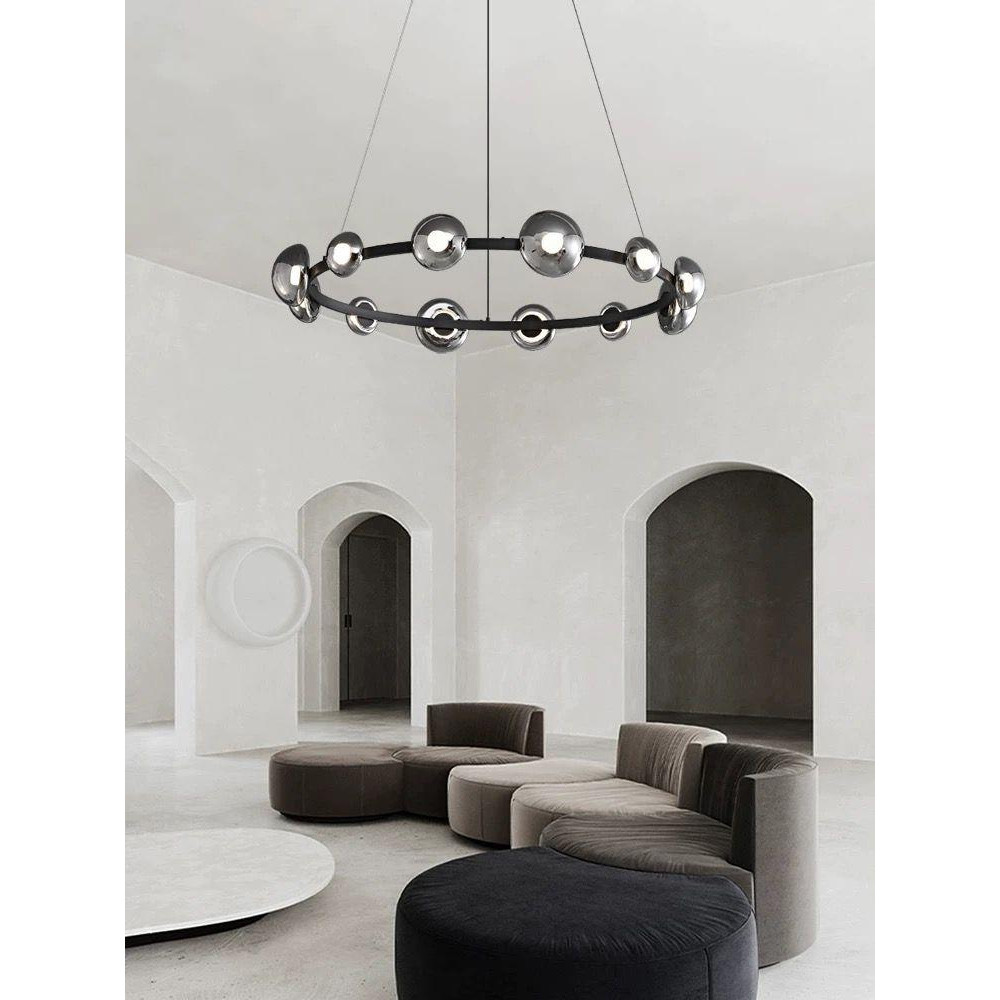 Люстра подвесная светодиодная в форме кольца Gray Ring Chandelier