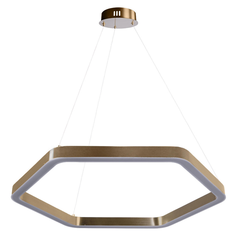 Люстра подвесная светодиодная в форме шестиугольника Диаметр 80 см Hexagon Horizontal