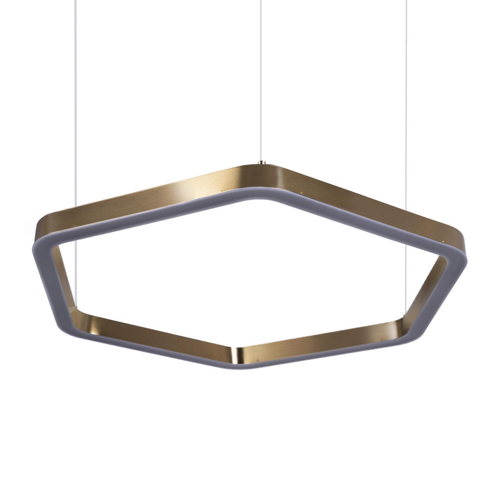 Люстра подвесная светодиодная в форме шестиугольника Диаметр 80 см Hexagon Horizontal