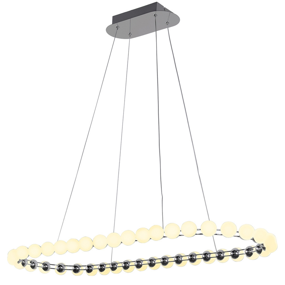 Люстра подвесная светодиодная с круглыми плафонами белого цвета PEARLS Suspension 100