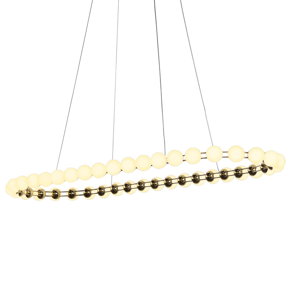 Люстра подвесная светодиодная с круглыми плафонами белого цвета PEARLS Suspension 100