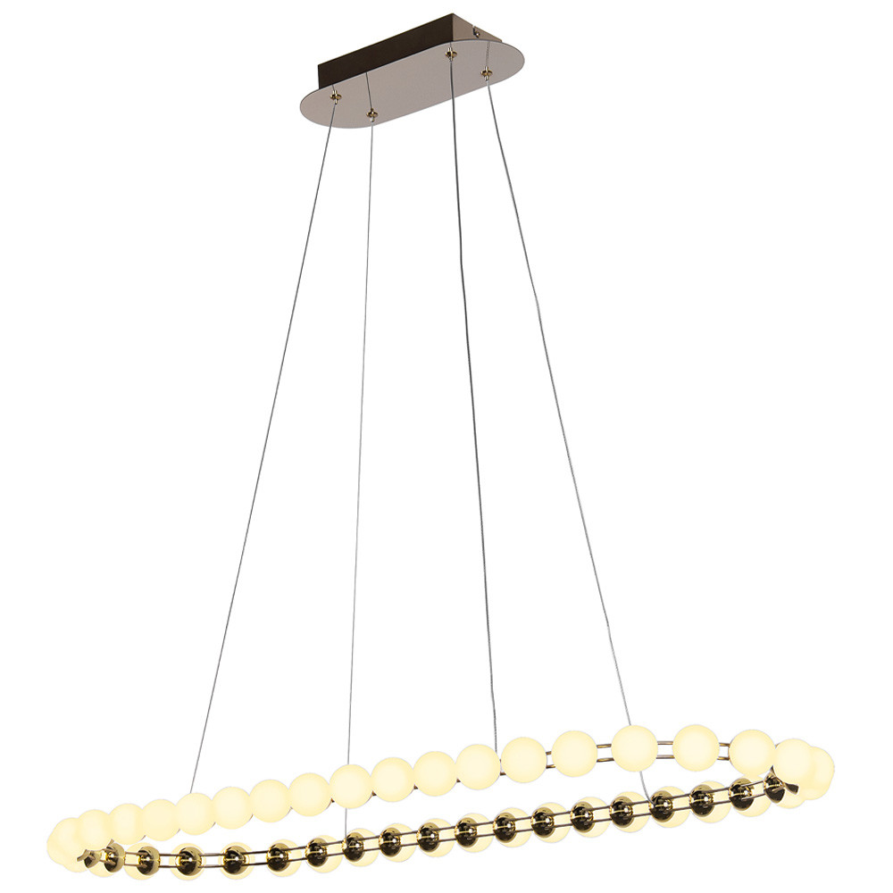 Люстра подвесная светодиодная с круглыми плафонами белого цвета PEARLS Suspension 100