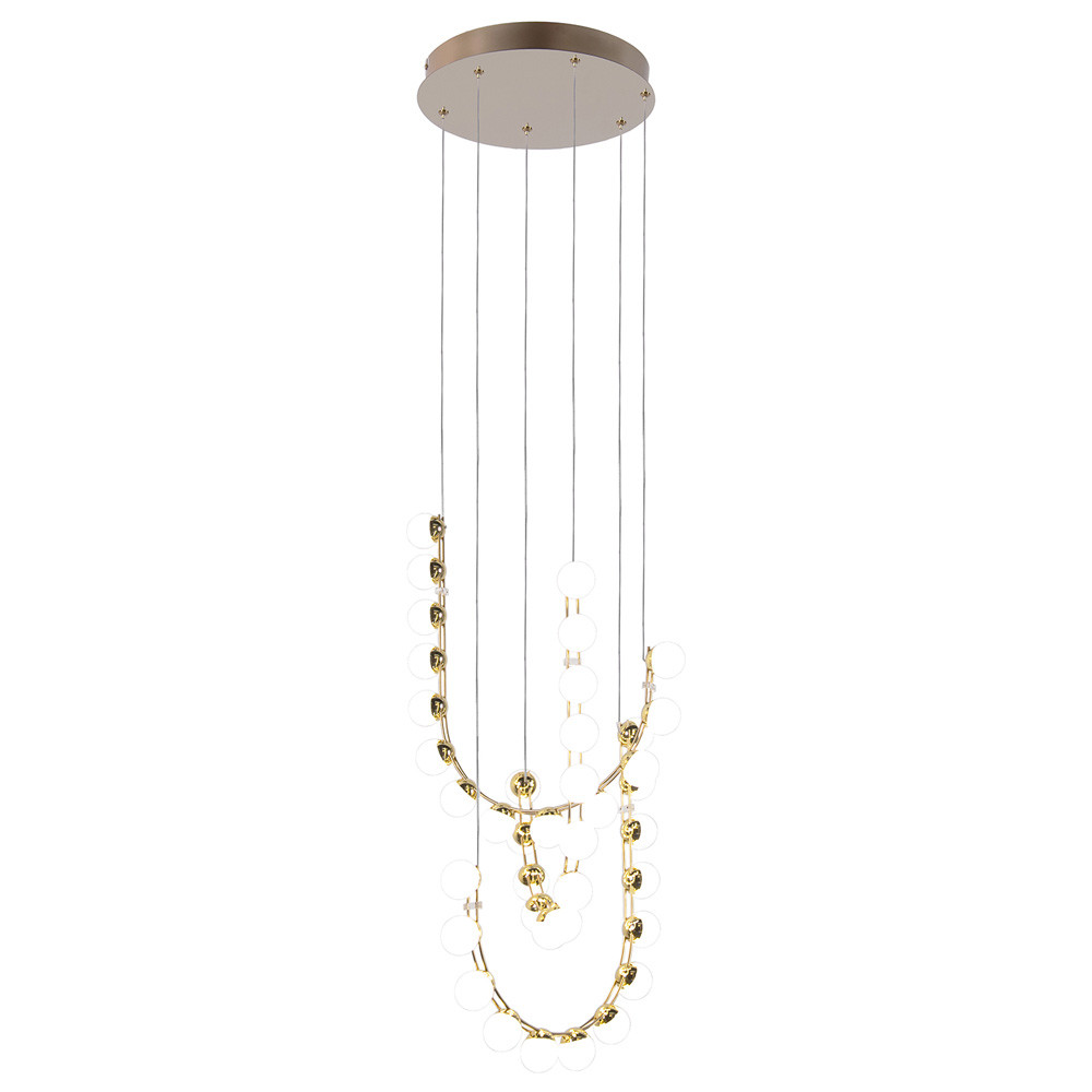 Люстра подвесная светодиодная с круглыми плафонами белого цвета PEARLS Suspension 39