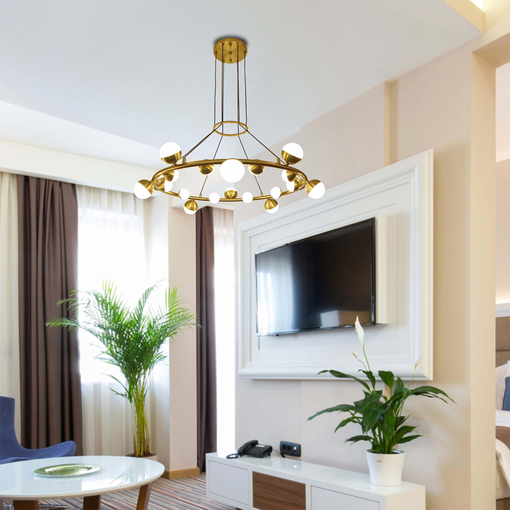 Люстра подвесная светодиодная с плафонами в форме шара Italian Globe Cedar Moss Light