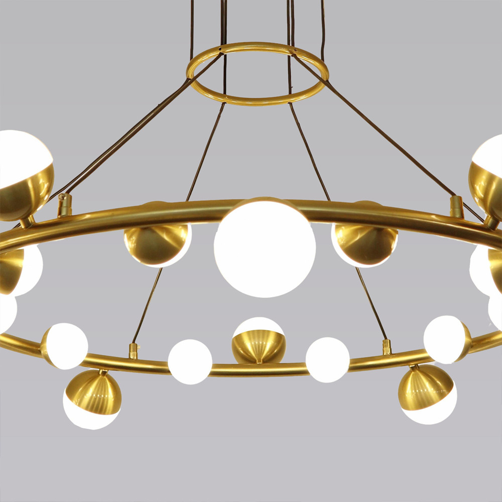 Люстра подвесная светодиодная с плафонами в форме шара Italian Globe Cedar Moss Light