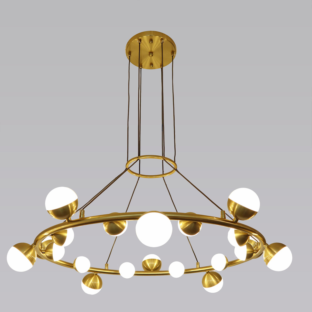 Люстра подвесная светодиодная с плафонами в форме шара Italian Globe Cedar Moss Light