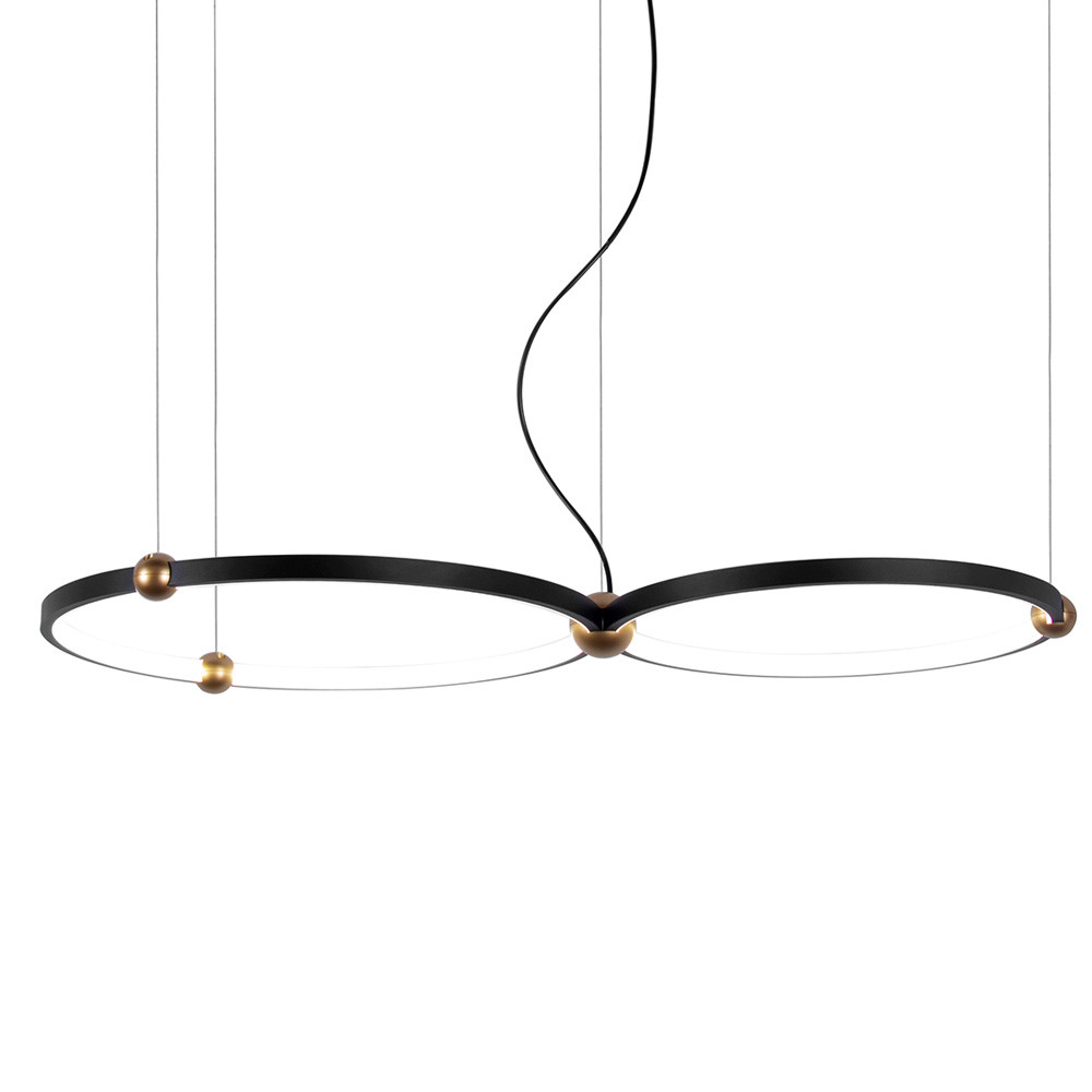 Люстра подвесная светодиодная черный металл Ring Horizontal