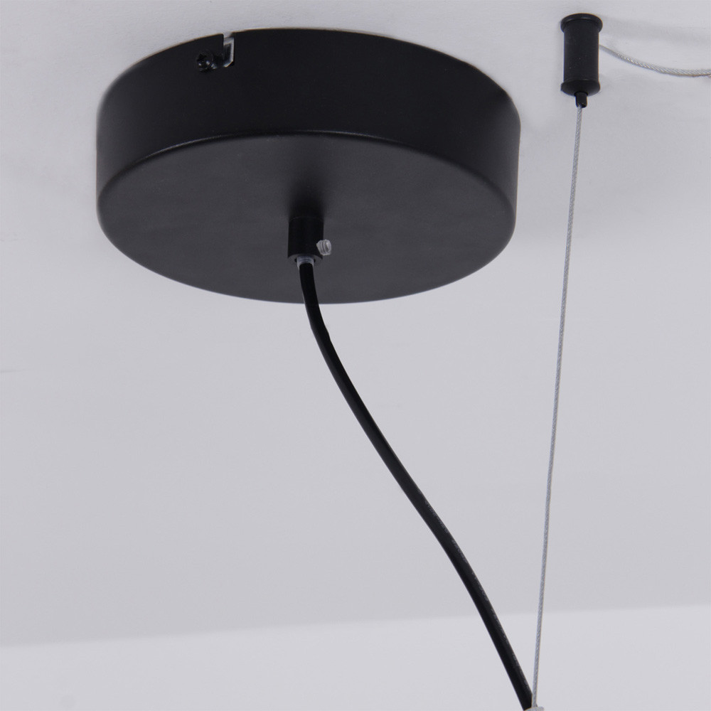 Люстра подвесная светодиодная черный металл Ring Horizontal