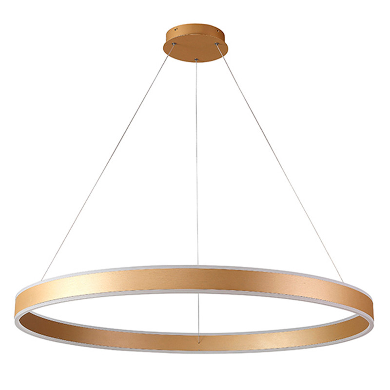 Люстра подвесная светодионая кольцевая золотого цвета Ring Horizontal