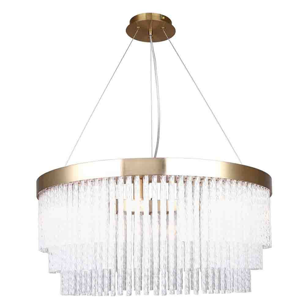 Люстра подвесная со стеклянными подвесками в виде перекрученных трубочек Nembus