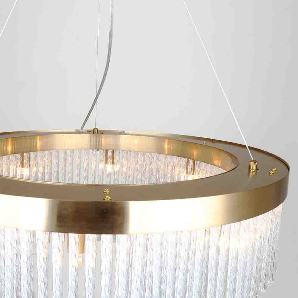 Люстра подвесная со стеклянными подвесками в виде перекрученных трубочек Nembus