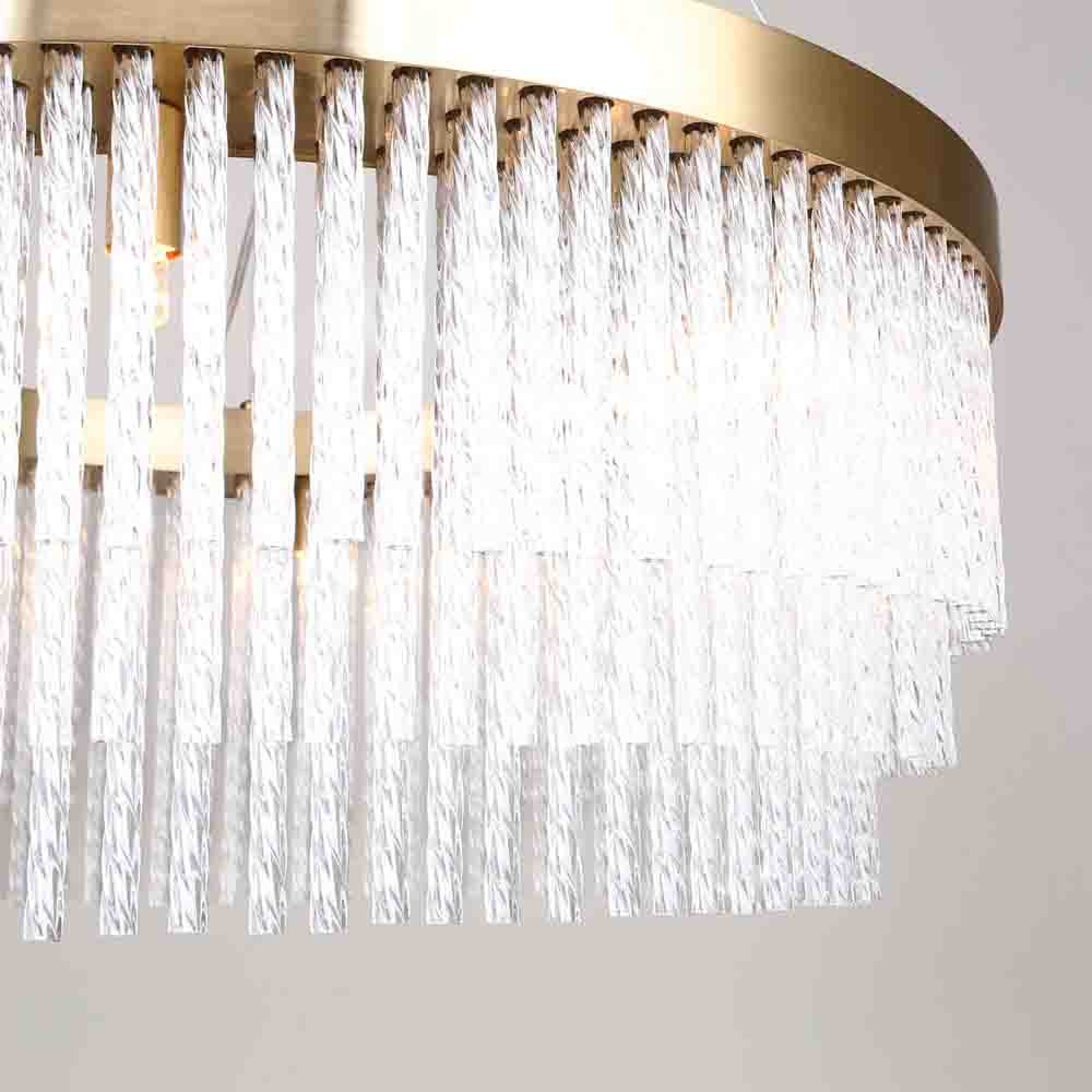 Люстра подвесная со стеклянными подвесками в виде перекрученных трубочек Nembus