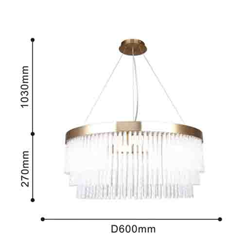 Люстра подвесная со стеклянными подвесками в виде перекрученных трубочек Nembus