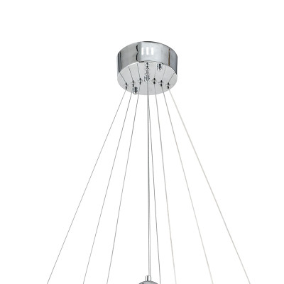 Люстра подвесная трехъярусная c плафонами в виде колец Lighting Rings Silver